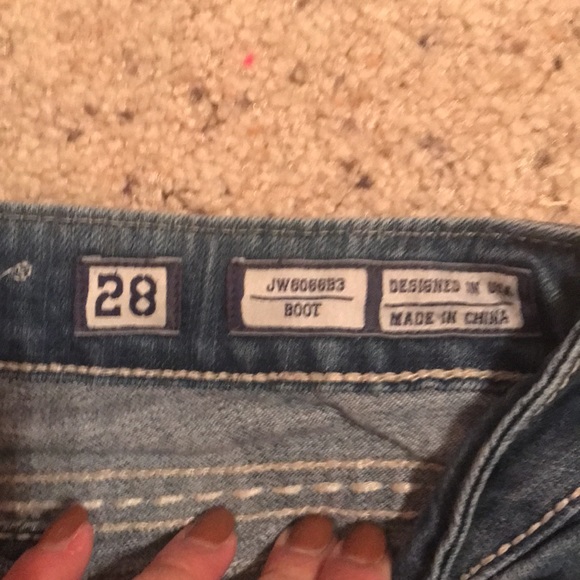 Miss me jeans unique cute bling  cow print flap pockets size 28 - Picture 13 of 16